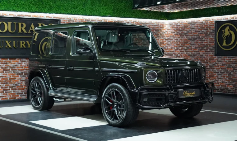 Mercedes-Benz G-Class AMG Double Night Package in Olive super Car for Sale in Dubai