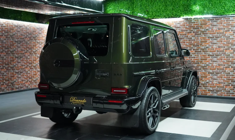 Mercedes-Benz G-Class AMG Double Night Package in Olive Green Dealership in Dubai
