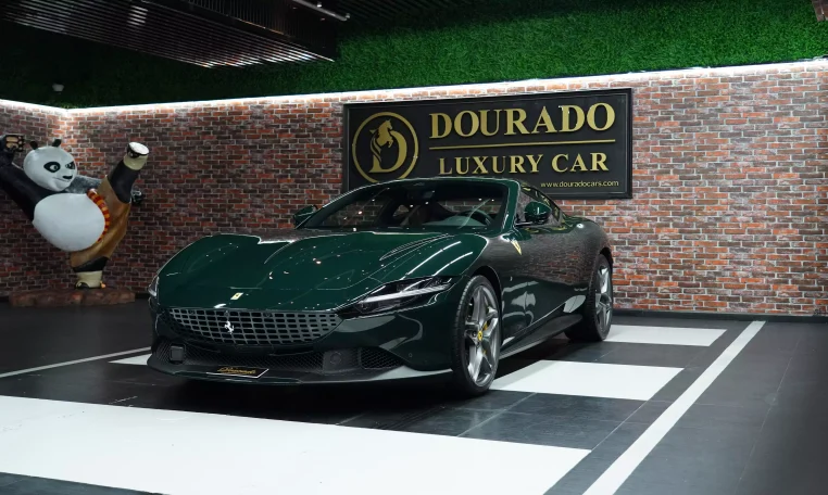 Ferrari Roma 2023 in Verde in Dubai UAE