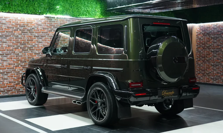 Mercedes-Benz G-Class AMG Double Night Package in Olive Green Car Dealership in UAE