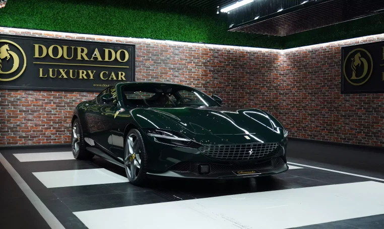 Ferrari Roma 2023 in Verde British Racing Super Car for Sale in Dubai UAE
