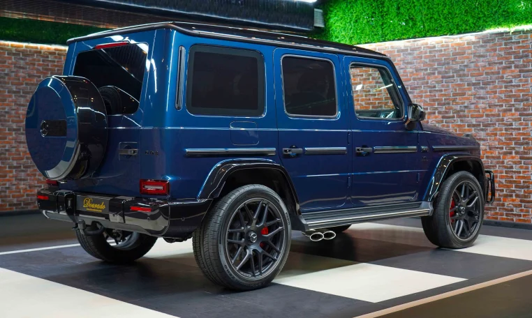 Mercedes G 63 AMG in Blue Dealership in Dubai