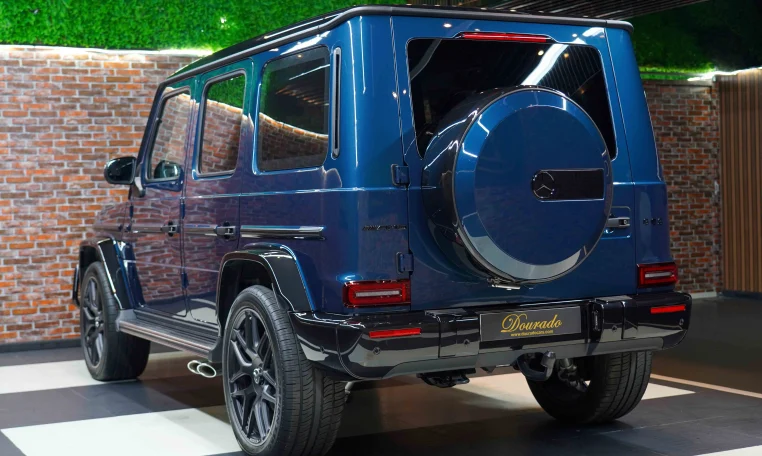 Mercedes G 63 AMG in Blue Car Dealership in UAE