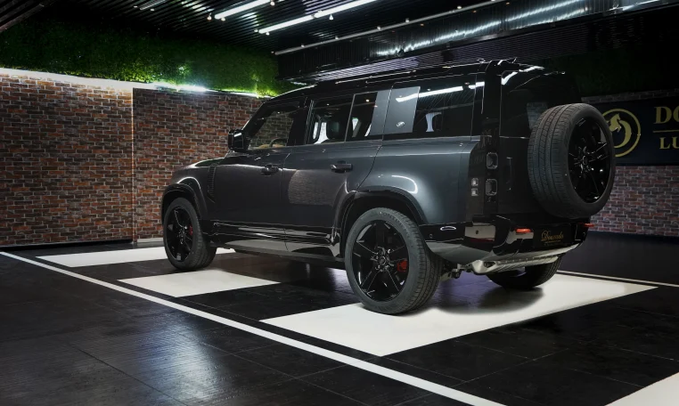 Dubai Land Rover Defender in Grey Dealership