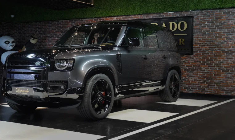 Land Rover Defender in Grey Dealership Dubai