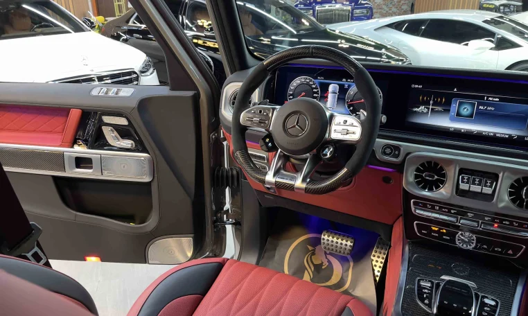 Mercedes g63 in Gray Dealership in Dubai