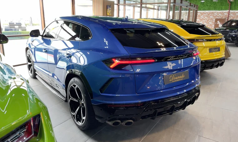 Lamborghini URUS Blue Dealership in Dubai UAE