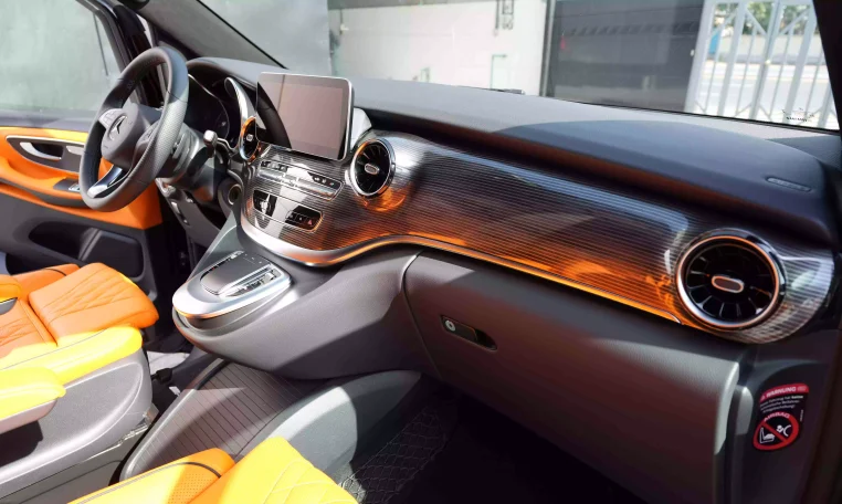 Maybach V-Class Extra LWB 2023 Red Wine & Black exotic van for sale in Dubai