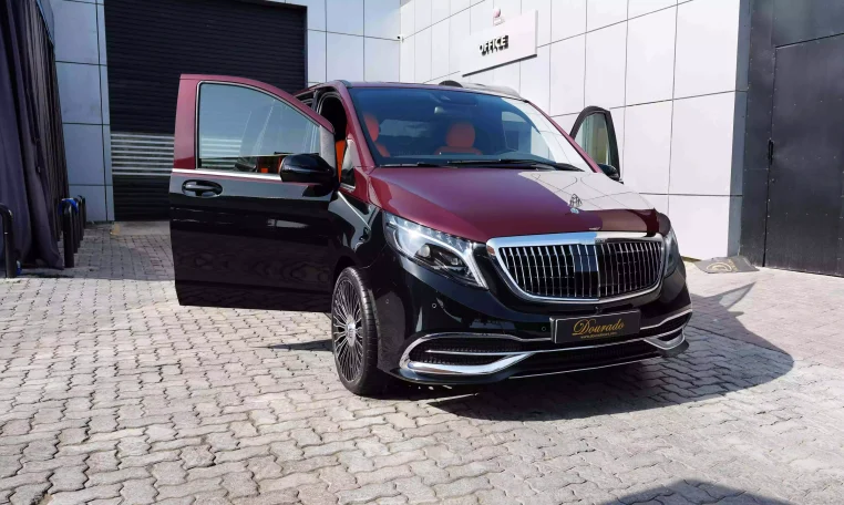 Maybach V-Class Extra LWB in Red Wine & Black