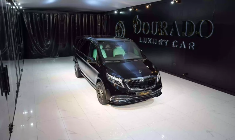 Maybach V Class Long Wheelbase 2023 in Obsidian Black & Interior Tiffany Blue