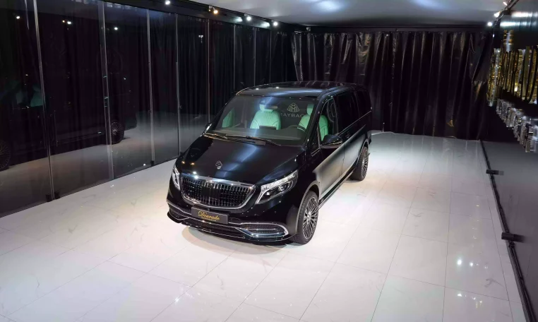 Maybach V Class Long Wheelbase in Obsidian Black & Interior Tiffany Blue exotic car dealers seller