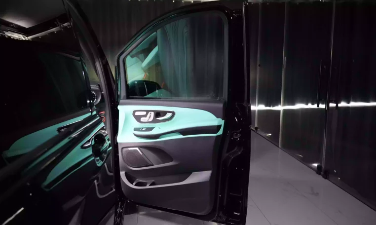 Maybach V Class Long Wheelbase in Obsidian Black & Interior Tiffany Blue exotic car dealers seller Dubai