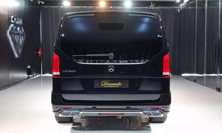 Maybach V Class Long Wheelbase in Obsidian Black & Interior Tiffany Blue dealership Dubai