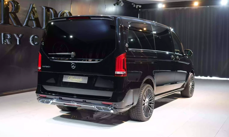 Maybach V Class Long Wheelbase in Obsidian Black & Interior Tiffany Blue dealership Dubai UAE