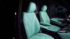 Maybach V Class Long Wheelbase in Obsidian Black & Interior Tiffany Blue luxury mini van for sale