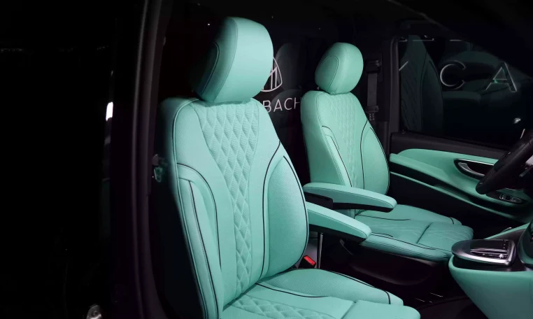 Maybach V Class Long Wheelbase in Obsidian Black & Interior Tiffany Blue luxury mini van for sale
