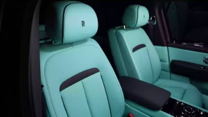 Rolls Royce Cullinan Onyx Concept in Diamond Black & Interior Mint Green Exotic Car Dealership in Dubai