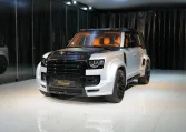 Land Rover Defender 110 P400 X Edition Lumma CLR LD in Hakuba Silver & Narvik Black in Dubai UAE