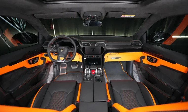 Lamborghini Urus S orange luxury car for sale at Dubai