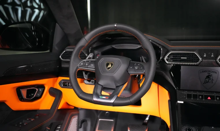 Lamborghini Urus S orange luxury car for sale at Dubai