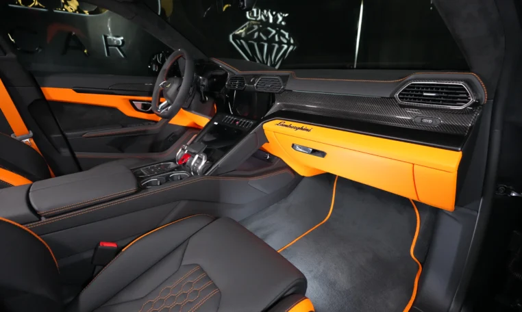 Lamborghini Urus S orange luxury car for sale at Dubai